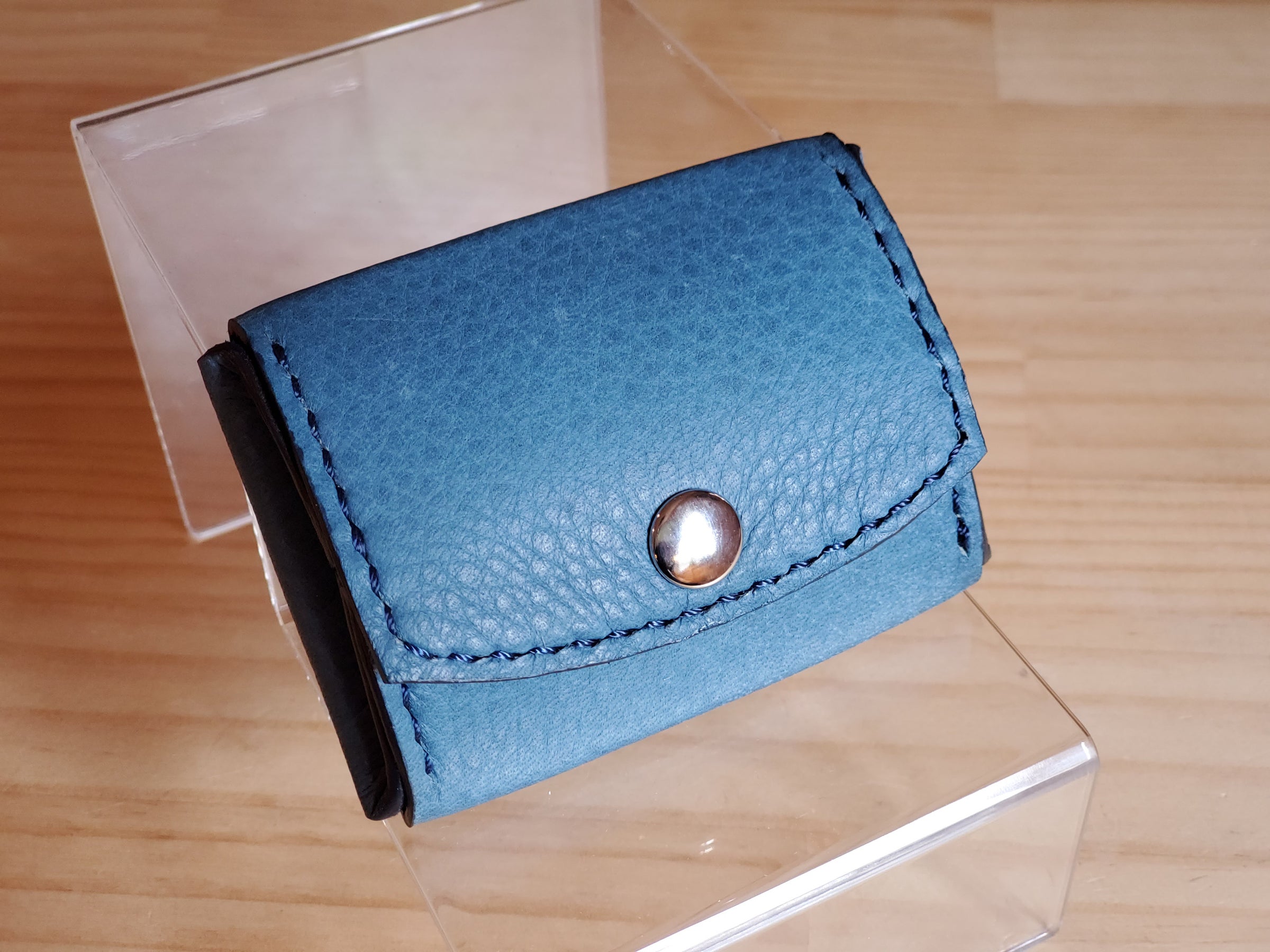 コインケース ○カマボコ型○ ジビエレザー シカ革 ブルー ☆中山工房☆ | 中山工房